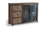 GINER Y COLOMER Buffet en bois de manguier marron vieilli